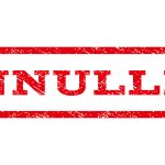 Annulled watermark stamp. Text tag between horizontal parallel lines with grunge design style. Rubber seal stamp with scratched texture. Vector red color ink imprint on a white background.